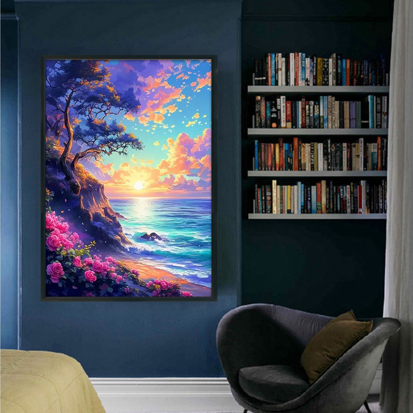 Rose Coast - Full 11CT Stamped Cross Stitch 50x70CM - Mona Lisa