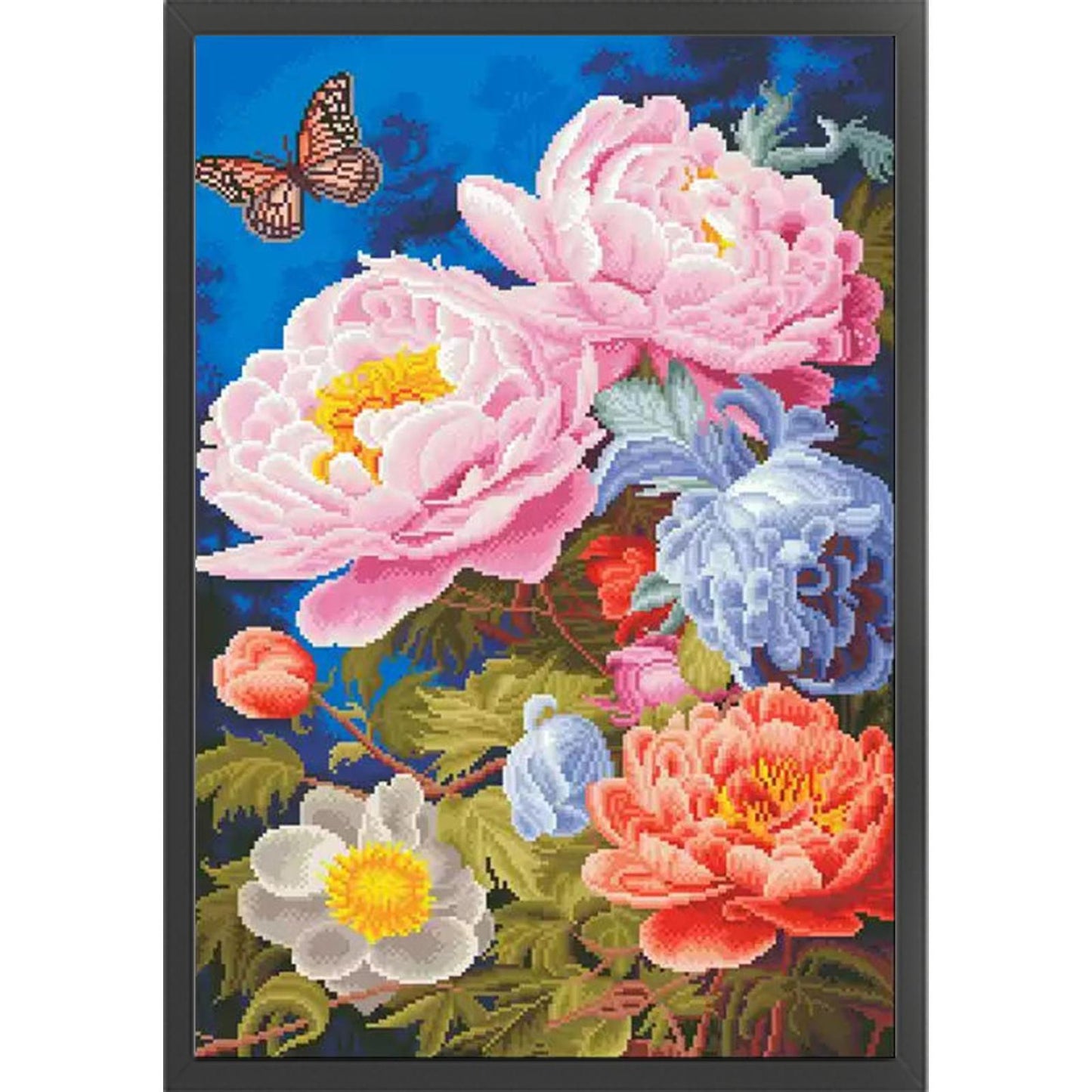 Peony - Full 11CT Stamped Cross Stitch 50x70CM - Mona Lisa