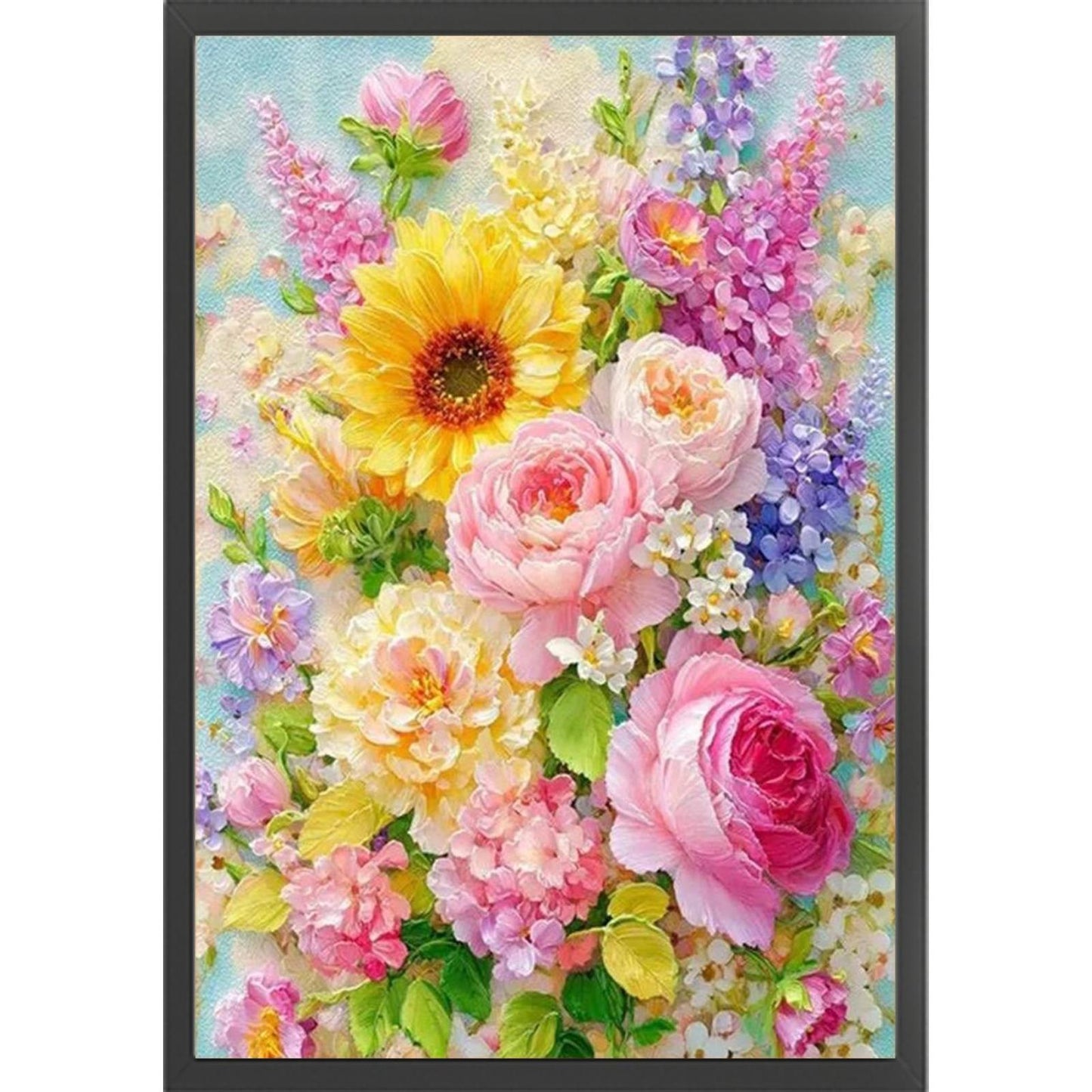 Flourishing Flowers - Full 11CT Stamped Cross Stitch 55x75CM - Mona Lisa