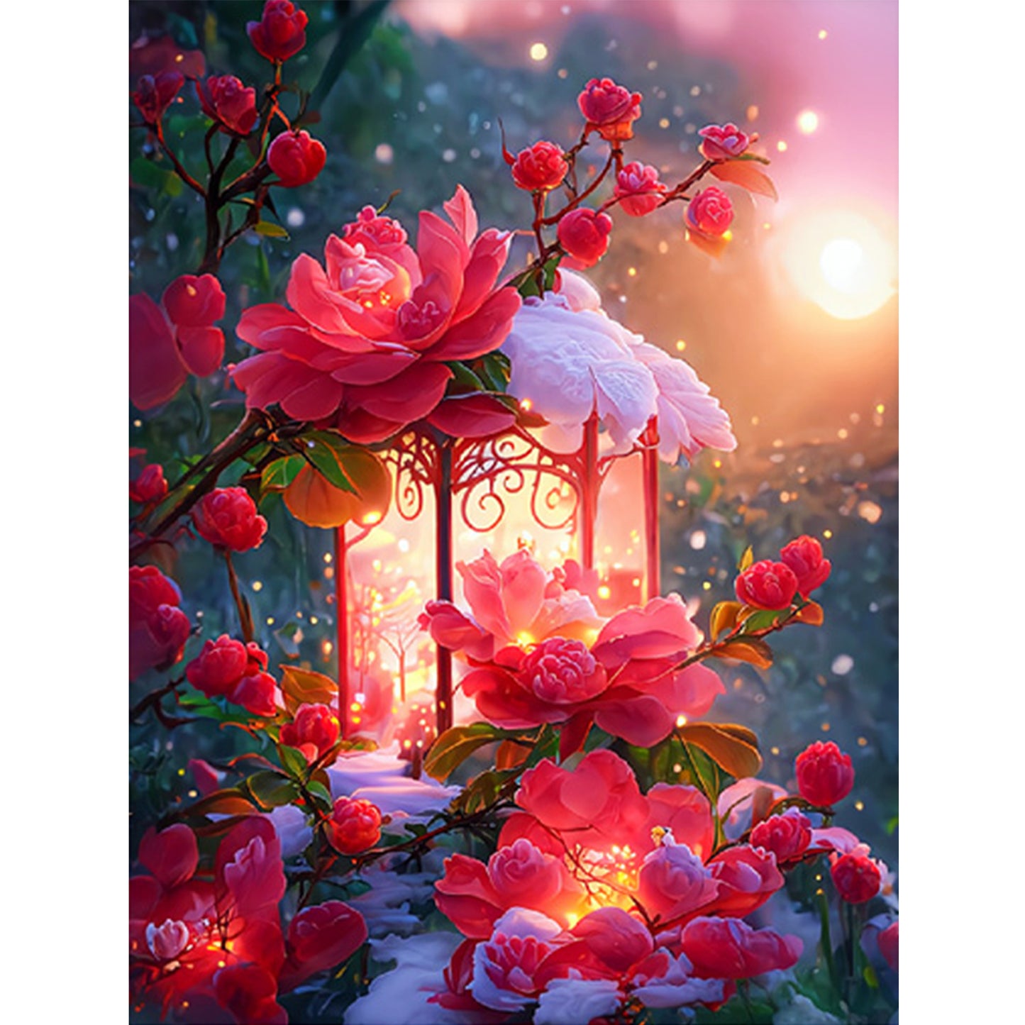 Camellia - Full 11CT Stamped Cross Stitch 50x68CM - Mona Lisa