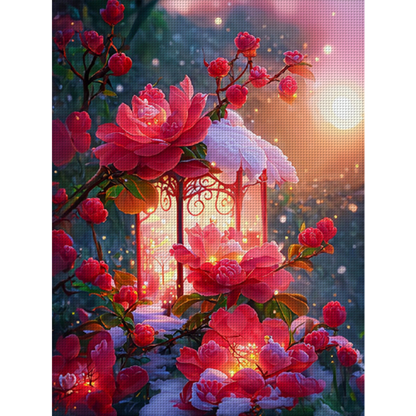 Camellia - Full 11CT Stamped Cross Stitch 50x68CM - Mona Lisa