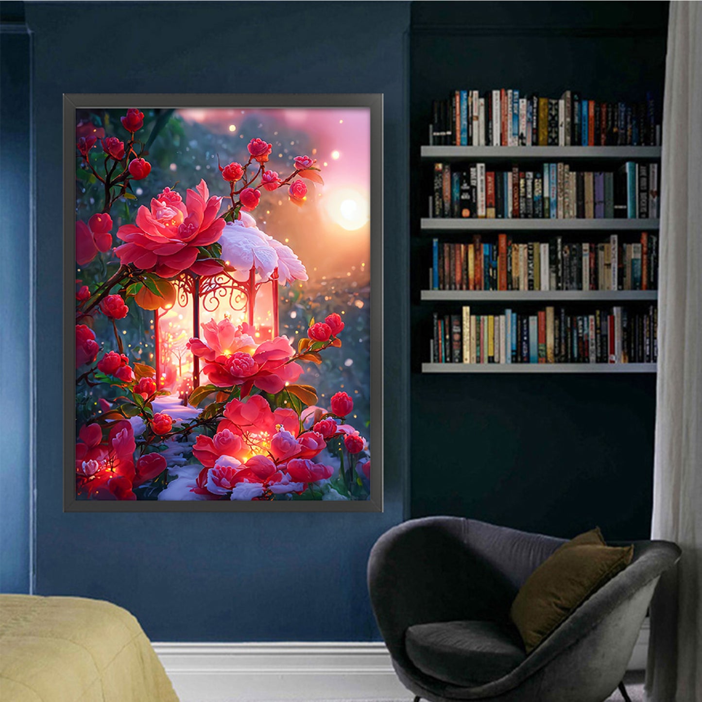 Camellia - Full 11CT Stamped Cross Stitch 50x68CM - Mona Lisa