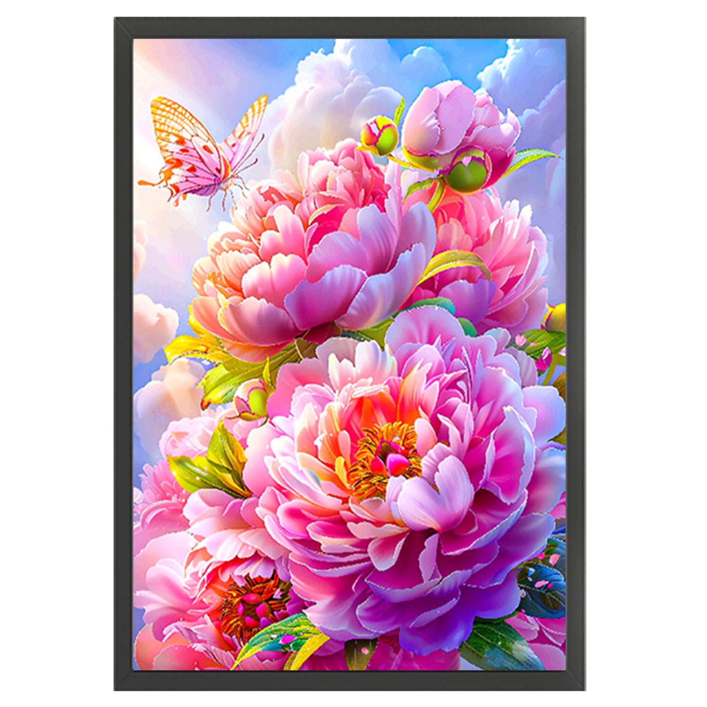 Peony - Full 11CT Stamped Cross Stitch 50x70CM - Mona Lisa