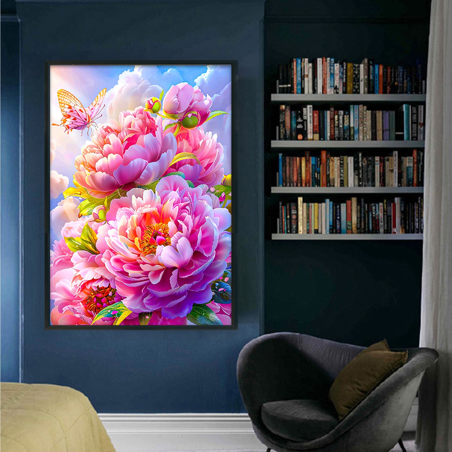 Peony - Full 11CT Stamped Cross Stitch 50x70CM - Mona Lisa