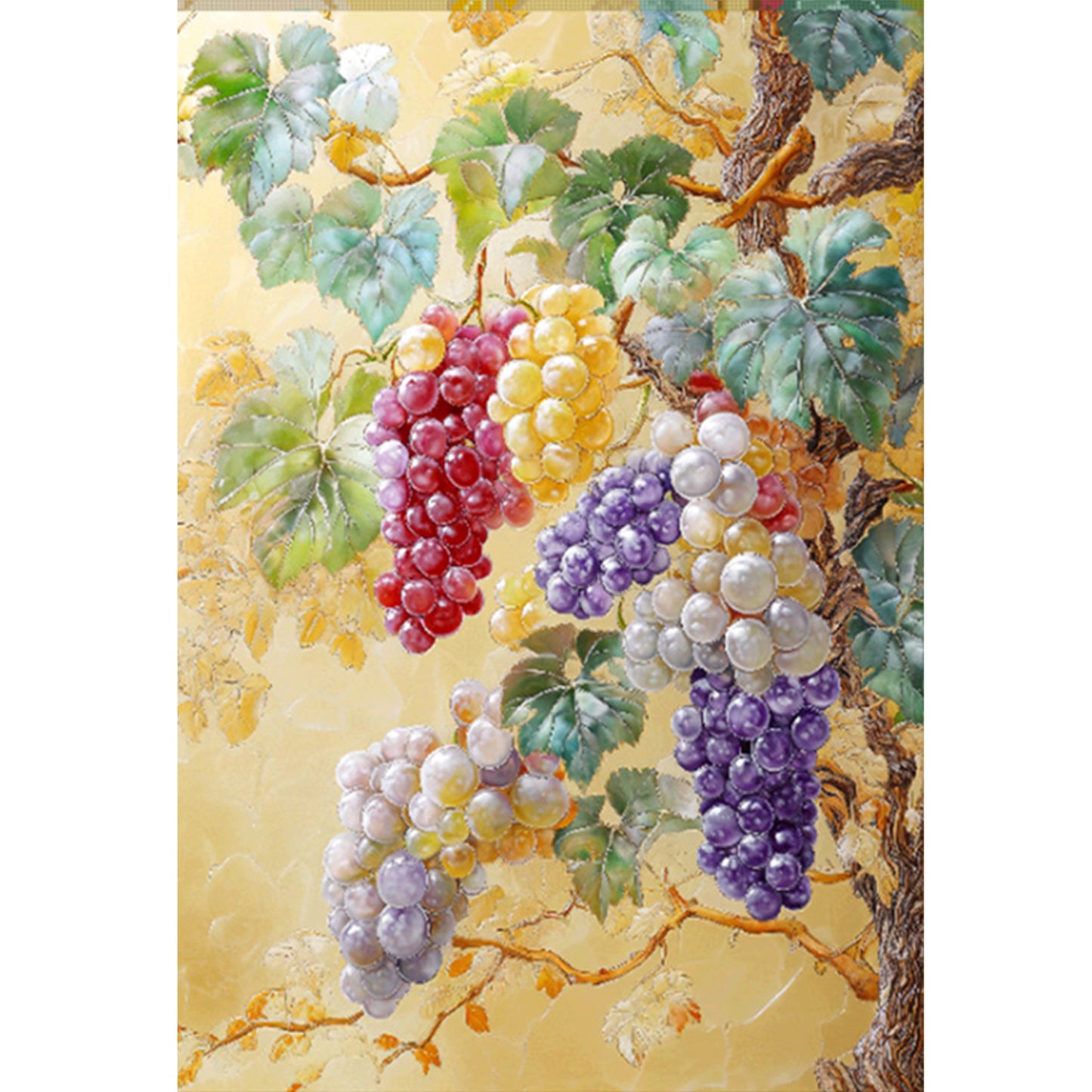 Grape With Many Fruits - Full 11CT Stamped Cross Stitch 50x70CM - Mona Lisa