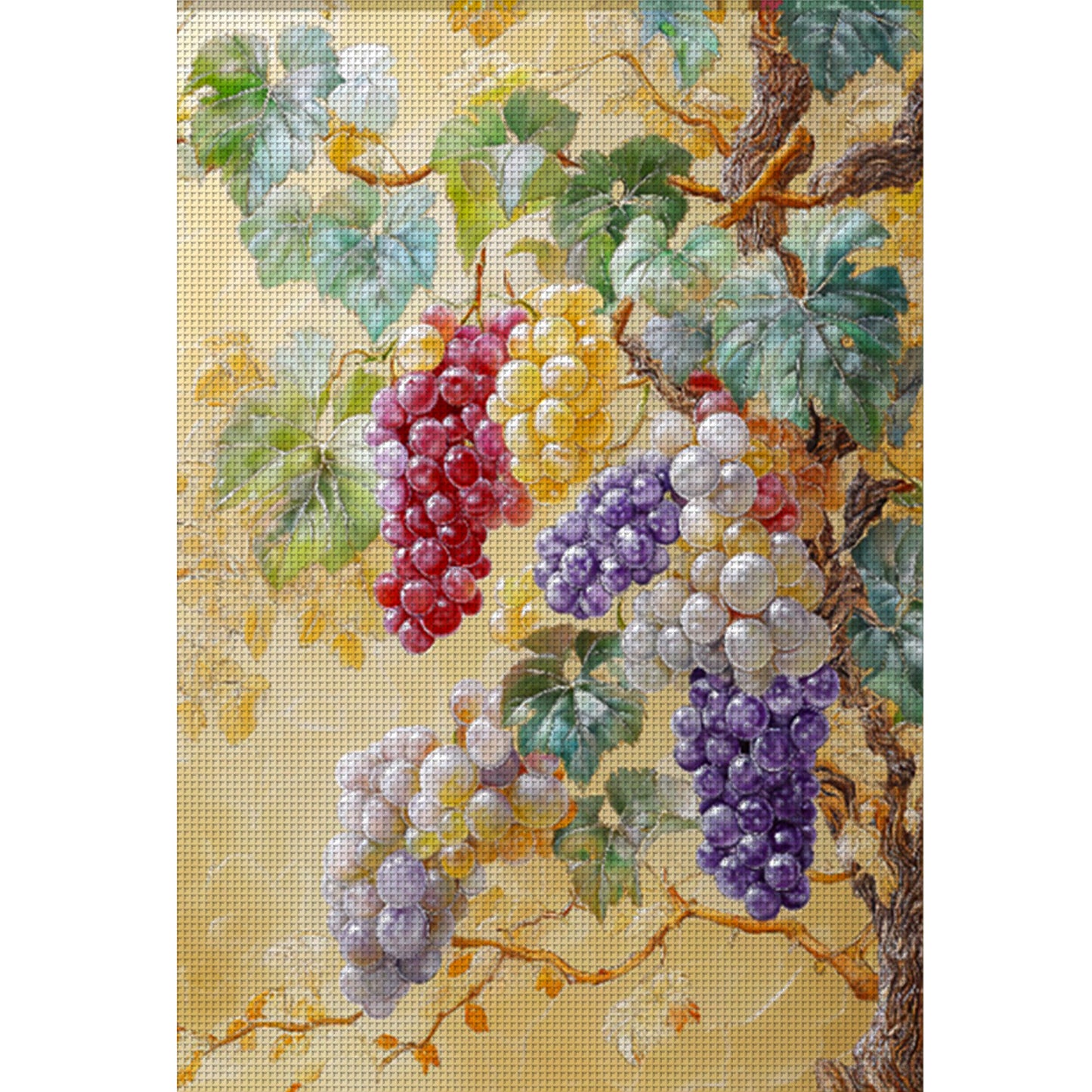 Grape With Many Fruits - Full 11CT Stamped Cross Stitch 50x70CM - Mona Lisa