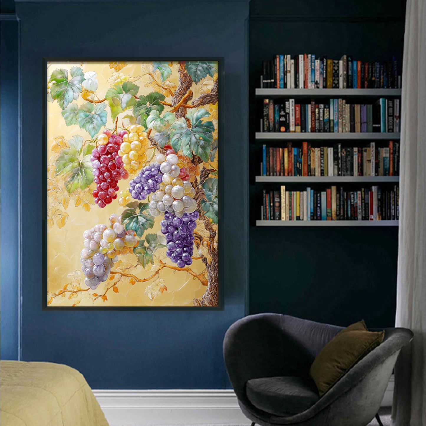Grape With Many Fruits - Full 11CT Stamped Cross Stitch 50x70CM - Mona Lisa