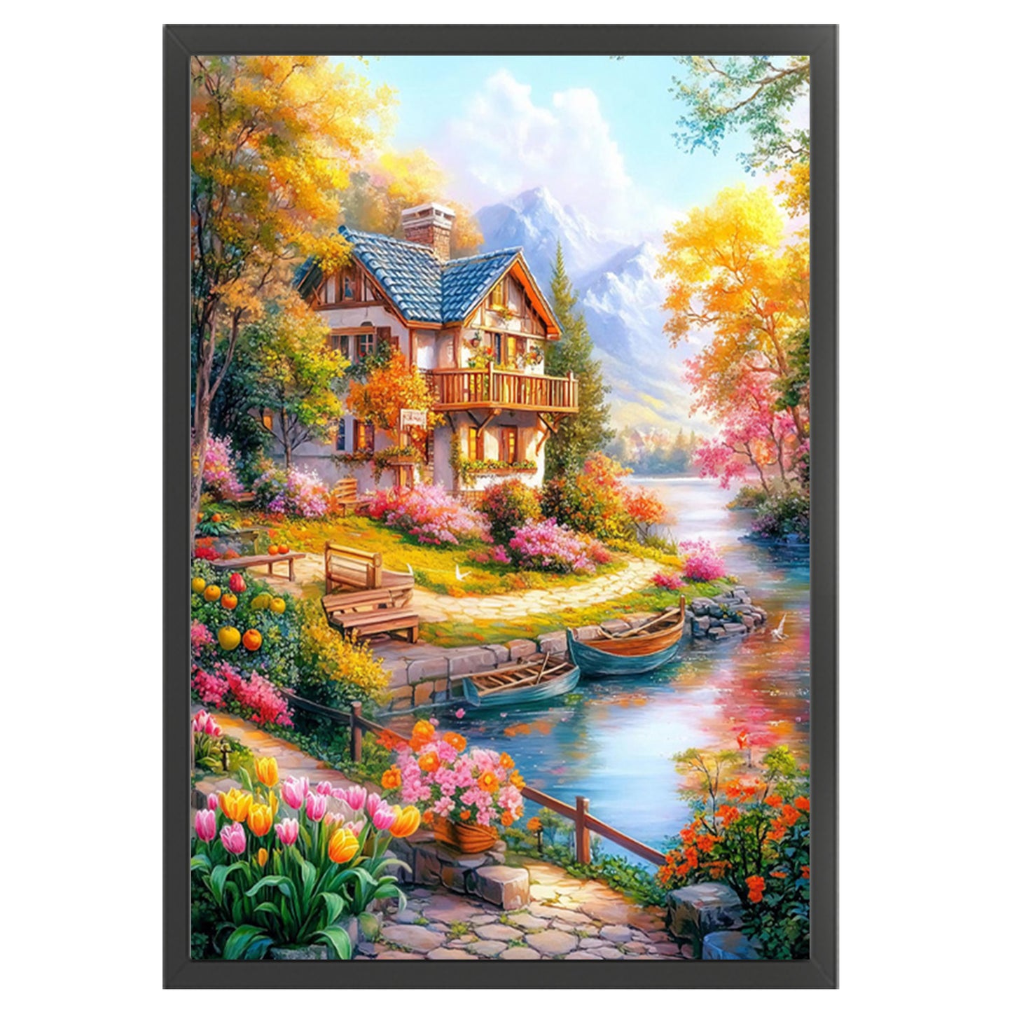 Lake Como Vacation - Full 11CT Stamped Cross Stitch 50x70CM - Mona Lisa