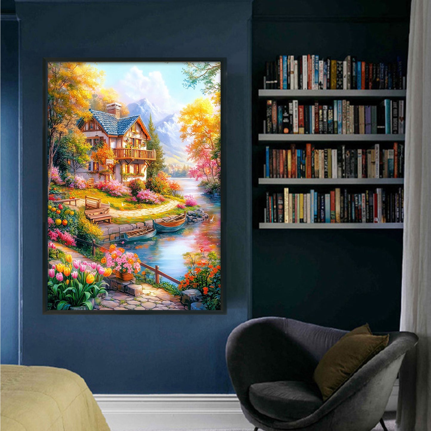 Lake Como Vacation - Full 11CT Stamped Cross Stitch 50x70CM - Mona Lisa