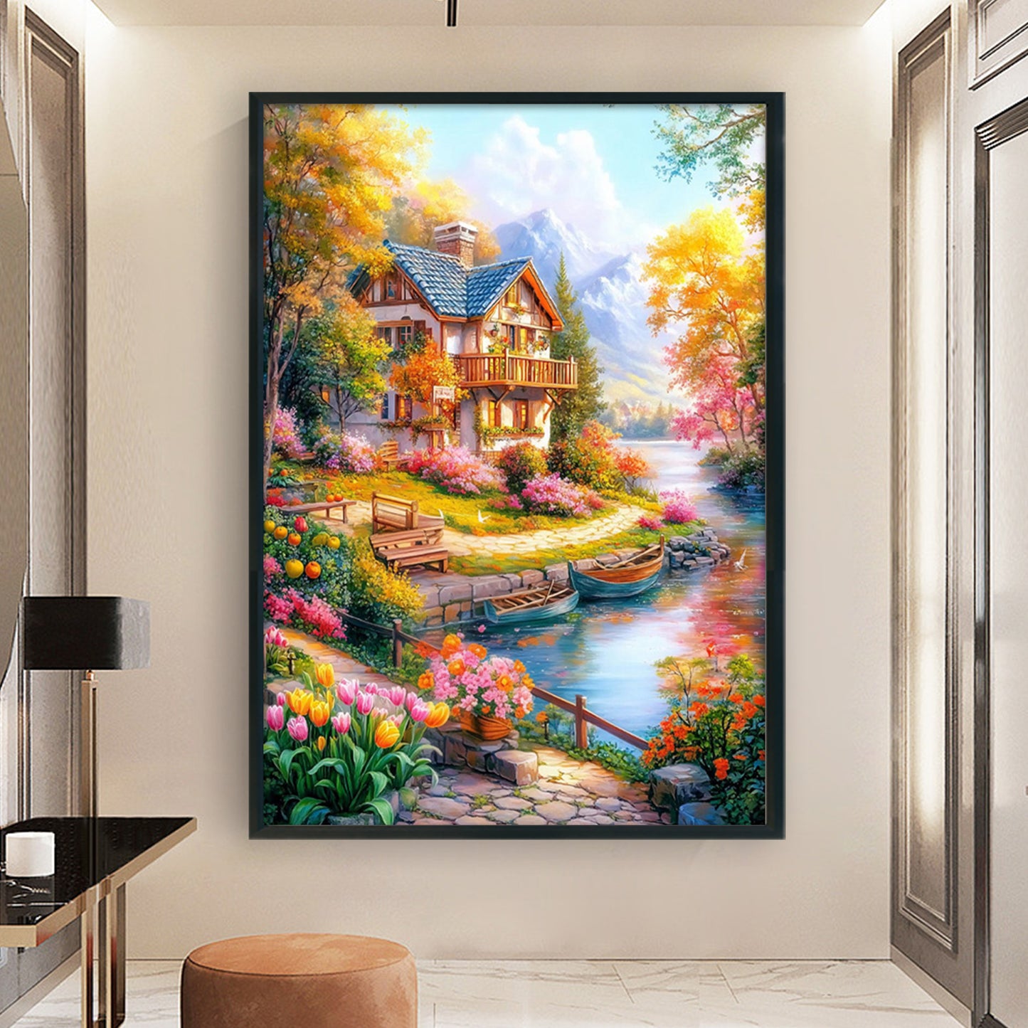 Lake Como Vacation - Full 11CT Stamped Cross Stitch 50x70CM - Mona Lisa