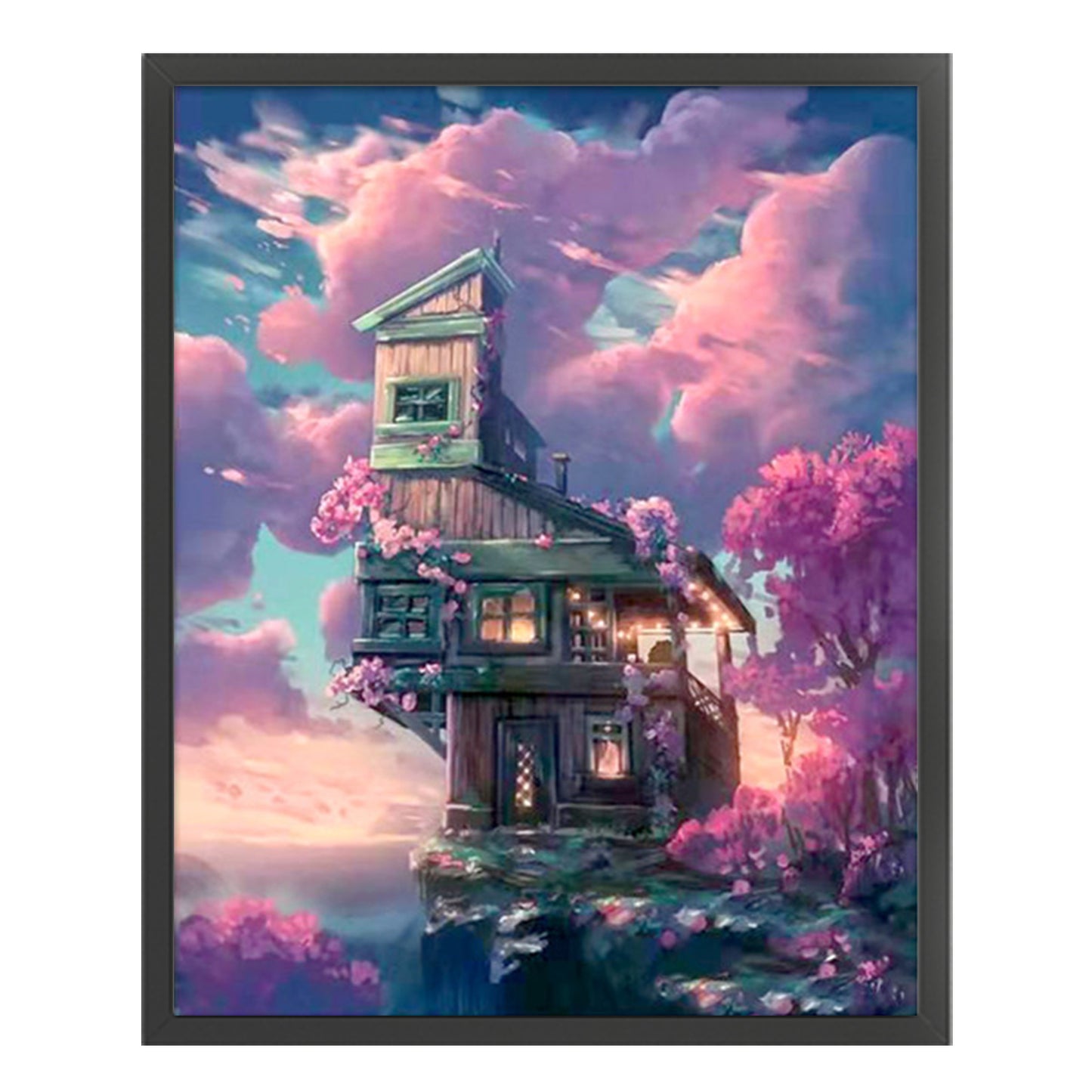 Cabin Above Clouds - Full 11CT Stamped Cross Stitch 50x61CM - Mona Lisa