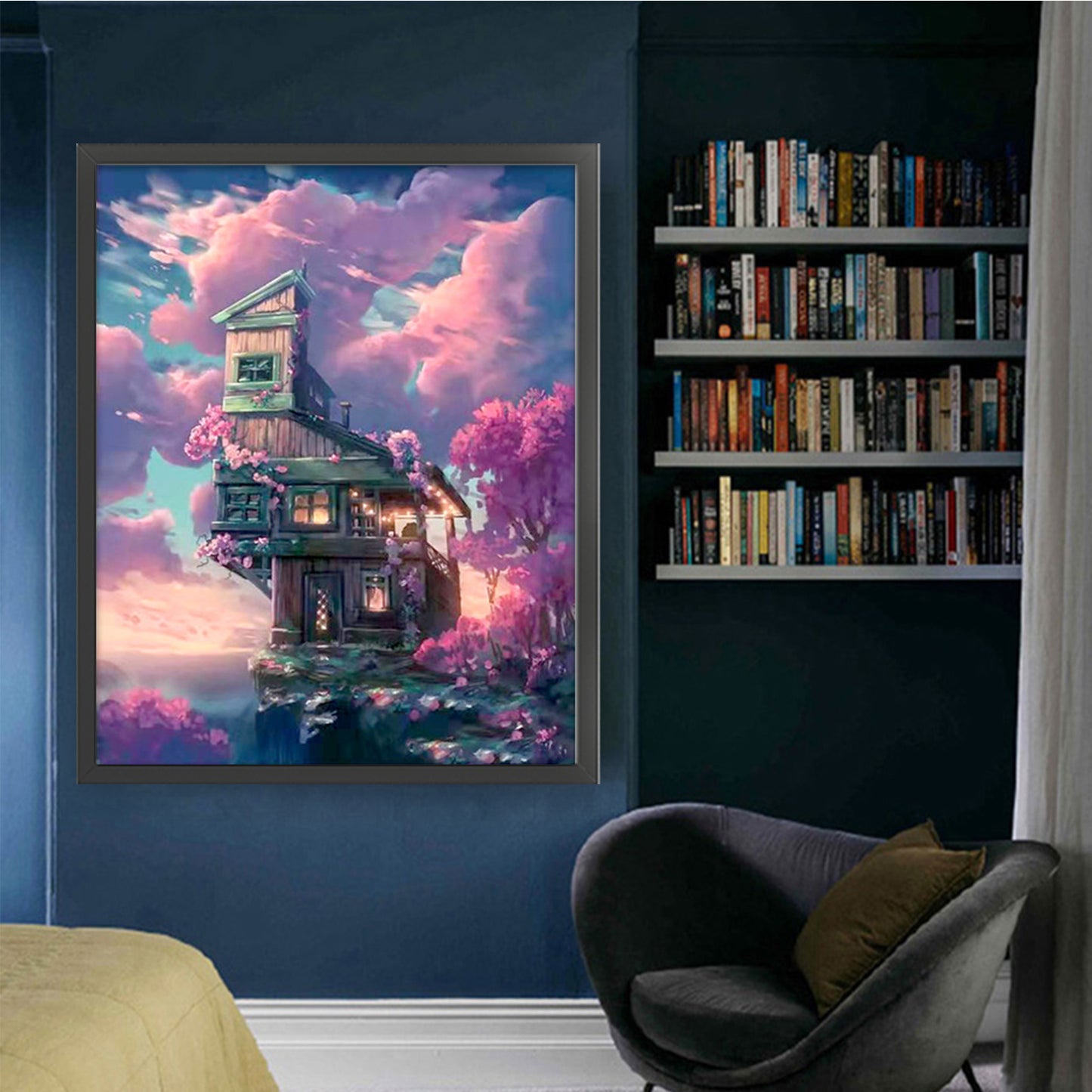 Cabin Above Clouds - Full 11CT Stamped Cross Stitch 50x61CM - Mona Lisa