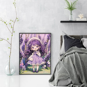 Anime Girl - 40*56CM 11CT Stamped Cross Stitch