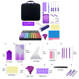 121pcs Bead Bottle Storage Handbag Diamond Painting Toolkit Bead Organizer Tool