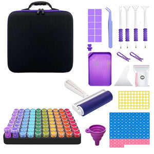 139pcs Bead Bottle Storage Handbag Diamond Painting Toolkit Bead Organizer Tool