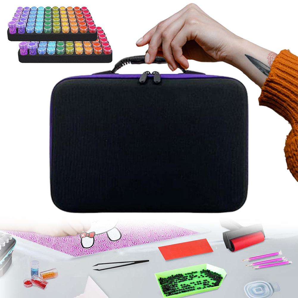 182pcs Bead Bottle Storage Handbag Diamond Painting Toolkit Bead Organizer Tool