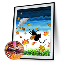Load image into Gallery viewer, Black Cat With Fallen Leaves 40*50CM(Canvas) Full Round Drill Diamond Painting
