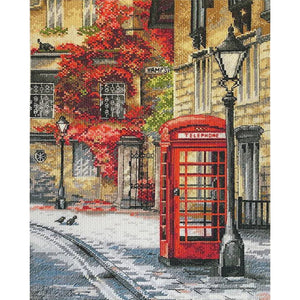 Telephone Booth - 45*55CM 11CT Stamped Cross Stitch（Spring Brand）