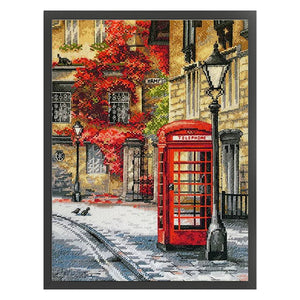 Telephone Booth - 33*45CM 14CT Stamped Cross Stitch Egyptian cotton£¨Spring Brand£©
