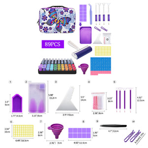 40Grid Butterfly Print Diamond Painting Bead Storage Box Bead Bottle Storage Bag