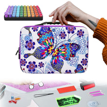 Load image into Gallery viewer, 60Grid Butterfly Print Diamond Painting Bead Storage Box Bead Bottle Storage Bag
