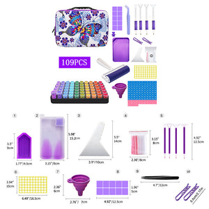 60Grid Butterfly Print Diamond Painting Bead Storage Box Bead Bottle Storage Bag