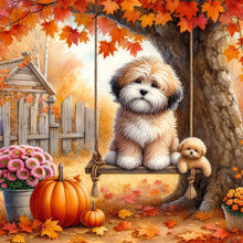 Load image into Gallery viewer, Autumn Dog 40*40CM(Canvas) Full Round Drill Diamond Painting

