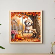 Load image into Gallery viewer, Autumn Dog 40*40CM(Canvas) Full Round Drill Diamond Painting
