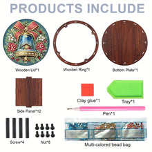Load image into Gallery viewer, DIY Diamond Painting Storage Box Rhinestones Decor Snack Case (Christmas Bell)
