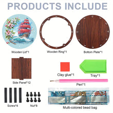 Load image into Gallery viewer, DIY Diamond Painting Storage Box Rhinestones Decorative Snack Case (Sailboat)
