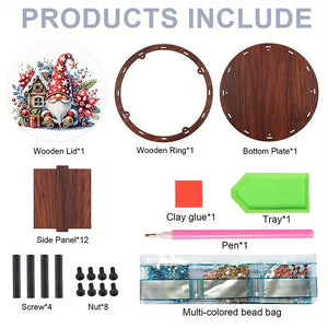 DIY Diamond Painting Storage Box Rhinestones Decorative Snack Case Kit (Gnome)