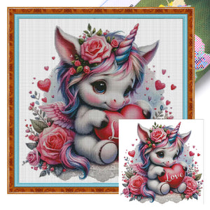 Rainbow Unicorn - 65*65CM 14CT Stamped Cross Stitch Egyptian cotton£¨Fairy Brand£©