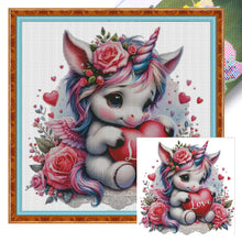 Load image into Gallery viewer, Rainbow Unicorn - 65*65CM 14CT Stamped Cross Stitch Egyptian cotton（Fairy Brand）
