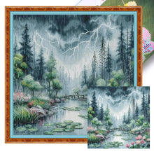 Load image into Gallery viewer, Moonlight over Lotus Pond - 46*46CM 14CT Stamped Cross Stitch Egyptian cotton£¨Xiaobai Brand£©
