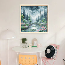Load image into Gallery viewer, Moonlight over Lotus Pond - 46*46CM 14CT Stamped Cross Stitch Egyptian cotton£¨Xiaobai Brand£©

