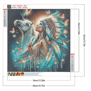 Indian Woman 40*40CM(Canvas) Full Round Drill Diamond Painting