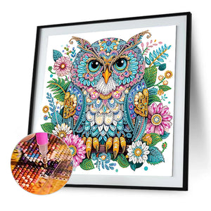 Owl 30*30CM(Canvas) Partial Special Shaped Drill Diamond Painting