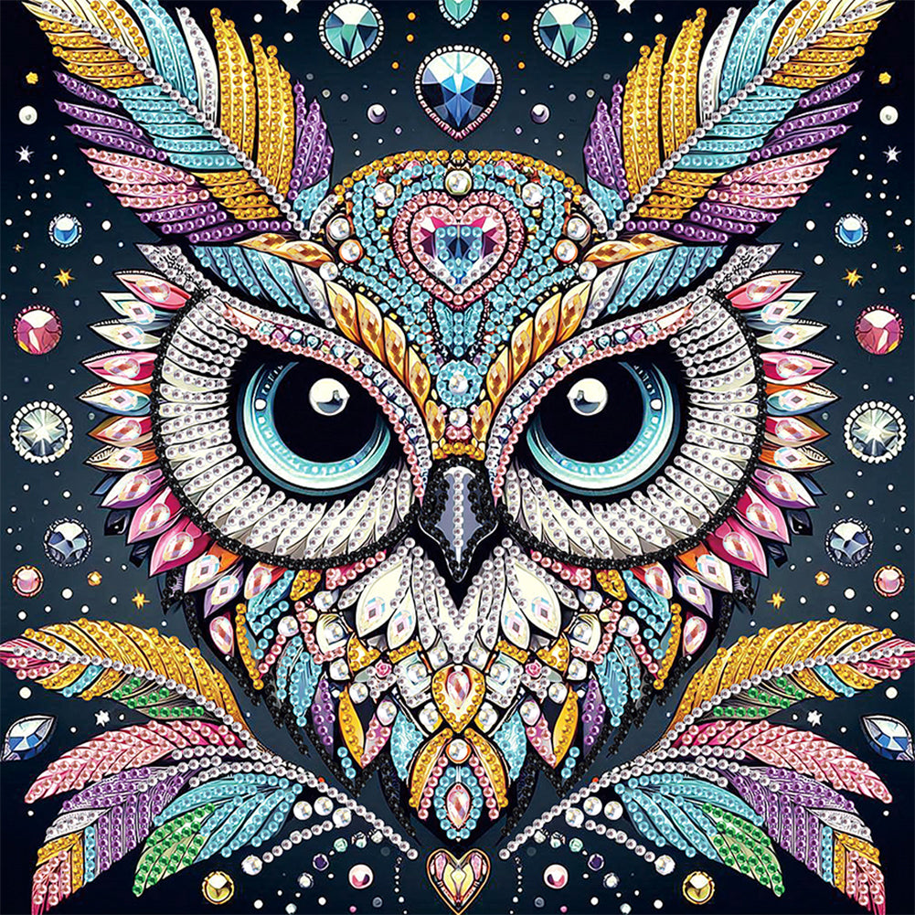 Owl 30*30CM(Canvas) Partial Special Shaped Drill Diamond Painting
