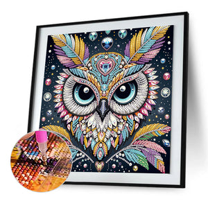 Owl 30*30CM(Canvas) Partial Special Shaped Drill Diamond Painting