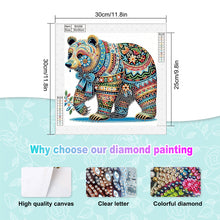 Load image into Gallery viewer, Colorful Bear 30*30CM(Canvas) Partial Special Shaped Drill Diamond Painting
