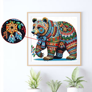 Colorful Bear 30*30CM(Canvas) Partial Special Shaped Drill Diamond Painting