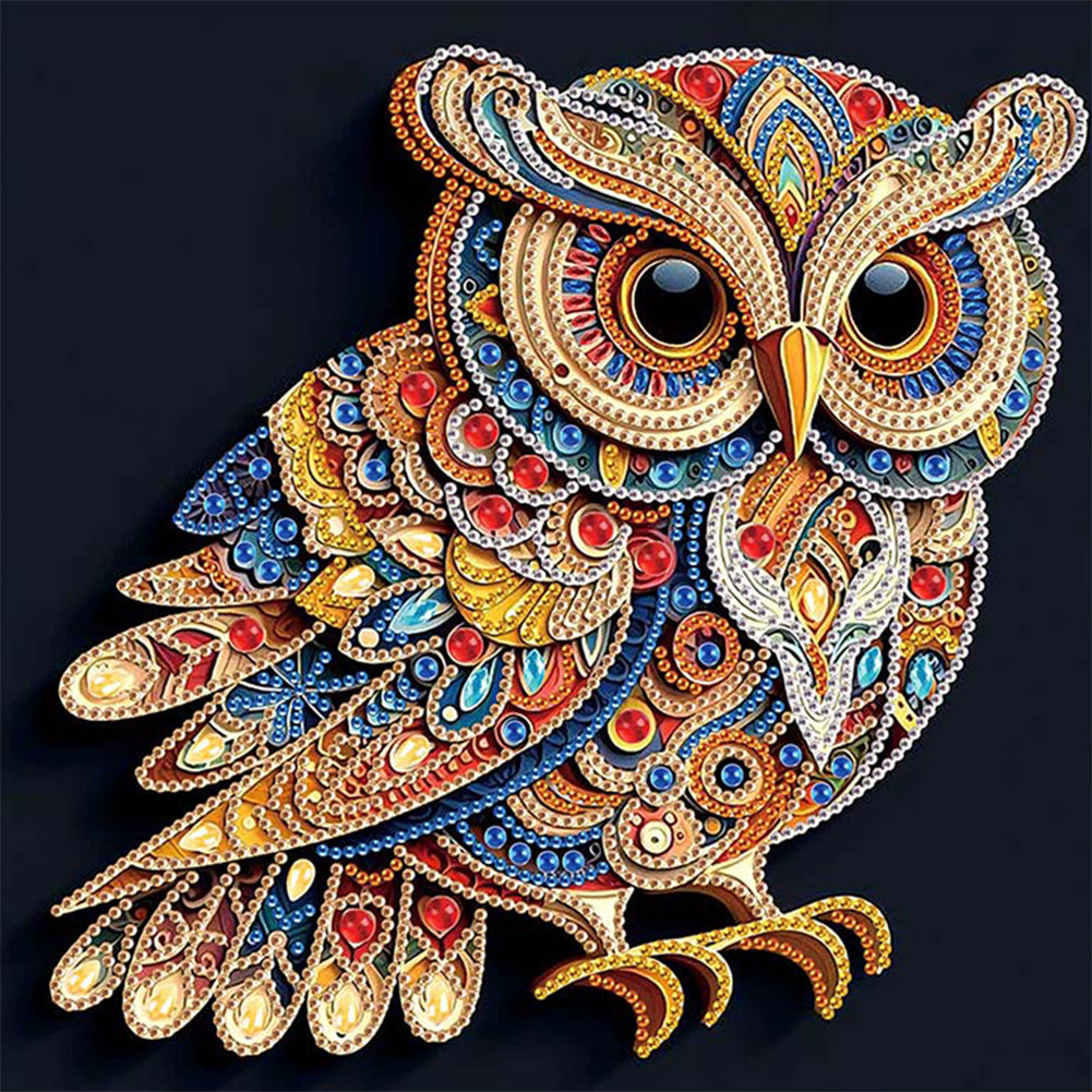 Owl 30*30CM(Canvas) Partial Special Shaped Drill Diamond Painting