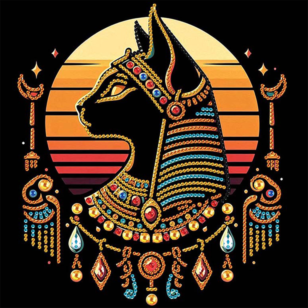 Egyptian Cat 30*30CM(Canvas) Partial Special Shaped Drill Diamond Painting