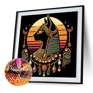Egyptian Cat 30*30CM(Canvas) Partial Special Shaped Drill Diamond Painting