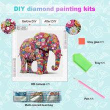 Load image into Gallery viewer, Flower Elephant 30*30CM(Canvas) Partial Special Shaped Drill Diamond Painting
