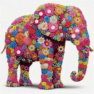 Flower Elephant 30*30CM(Canvas) Partial Special Shaped Drill Diamond Painting