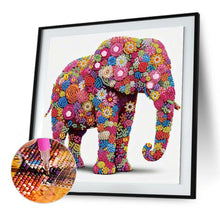 Load image into Gallery viewer, Flower Elephant 30*30CM(Canvas) Partial Special Shaped Drill Diamond Painting
