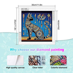 Egyptian Cat 30*30CM(Canvas) Partial Special Shaped Drill Diamond Painting