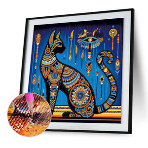 Egyptian Cat 30*30CM(Canvas) Partial Special Shaped Drill Diamond Painting