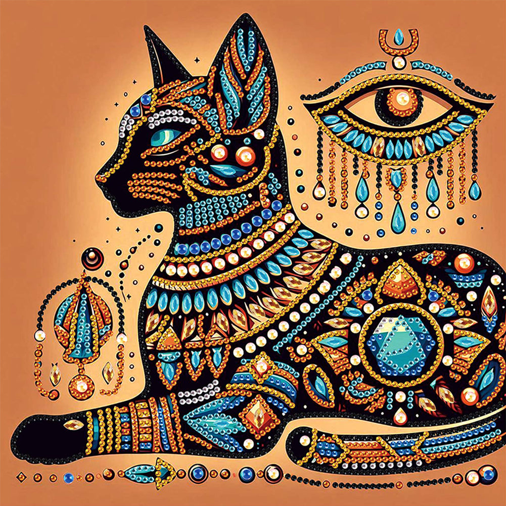 Egyptian Cat 30*30CM(Canvas) Partial Special Shaped Drill Diamond Painting